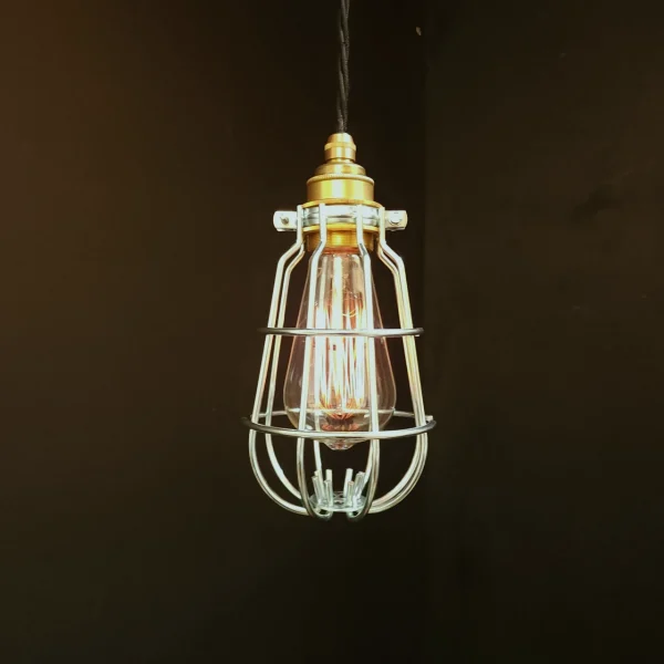 Enclosed Cage Pendant on NEW BRASS