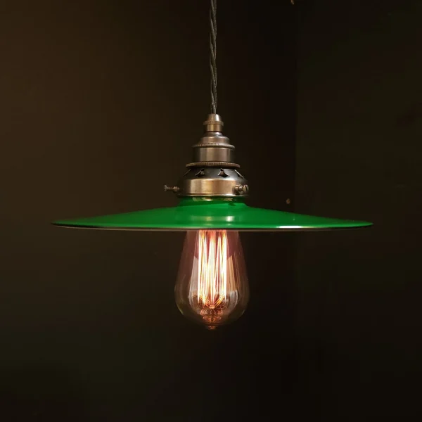 Small Green Flat Pendant on BRONZE
